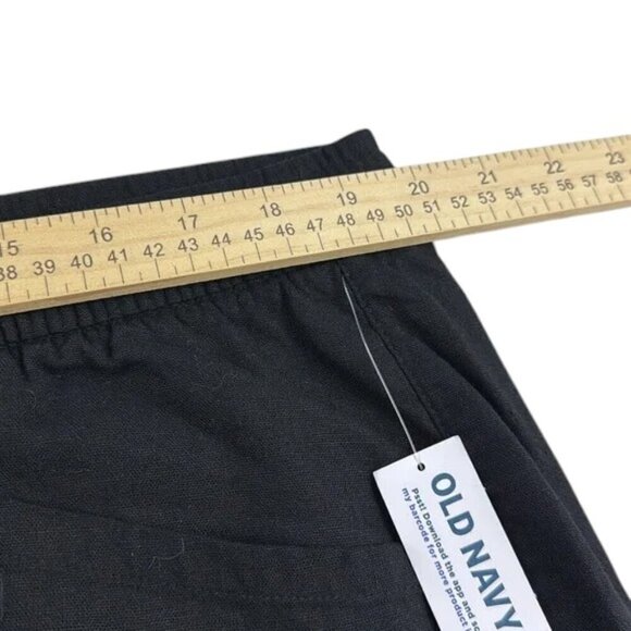 Old Navy Shorts High Rise Linen Blend Black Women's Size XL - Picture 4 of 8